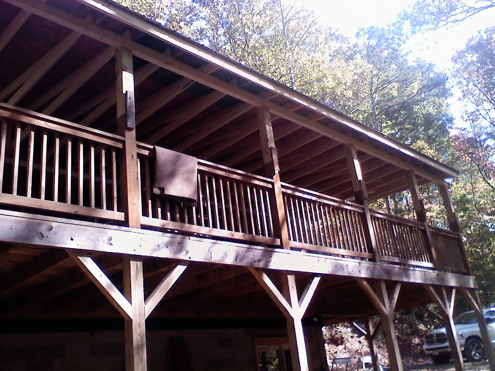 Timber framing under a new elevated porch and deck — Roof Leak Repair in Center Rutland by Roofing Brothers